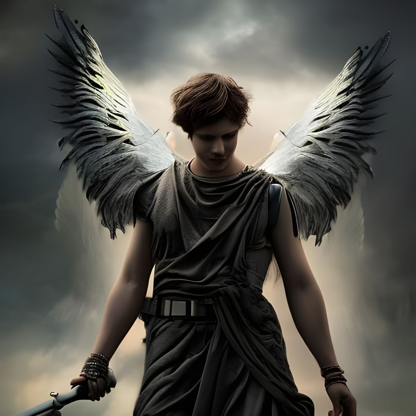 Epic Male Angel in Digital Matte Painting