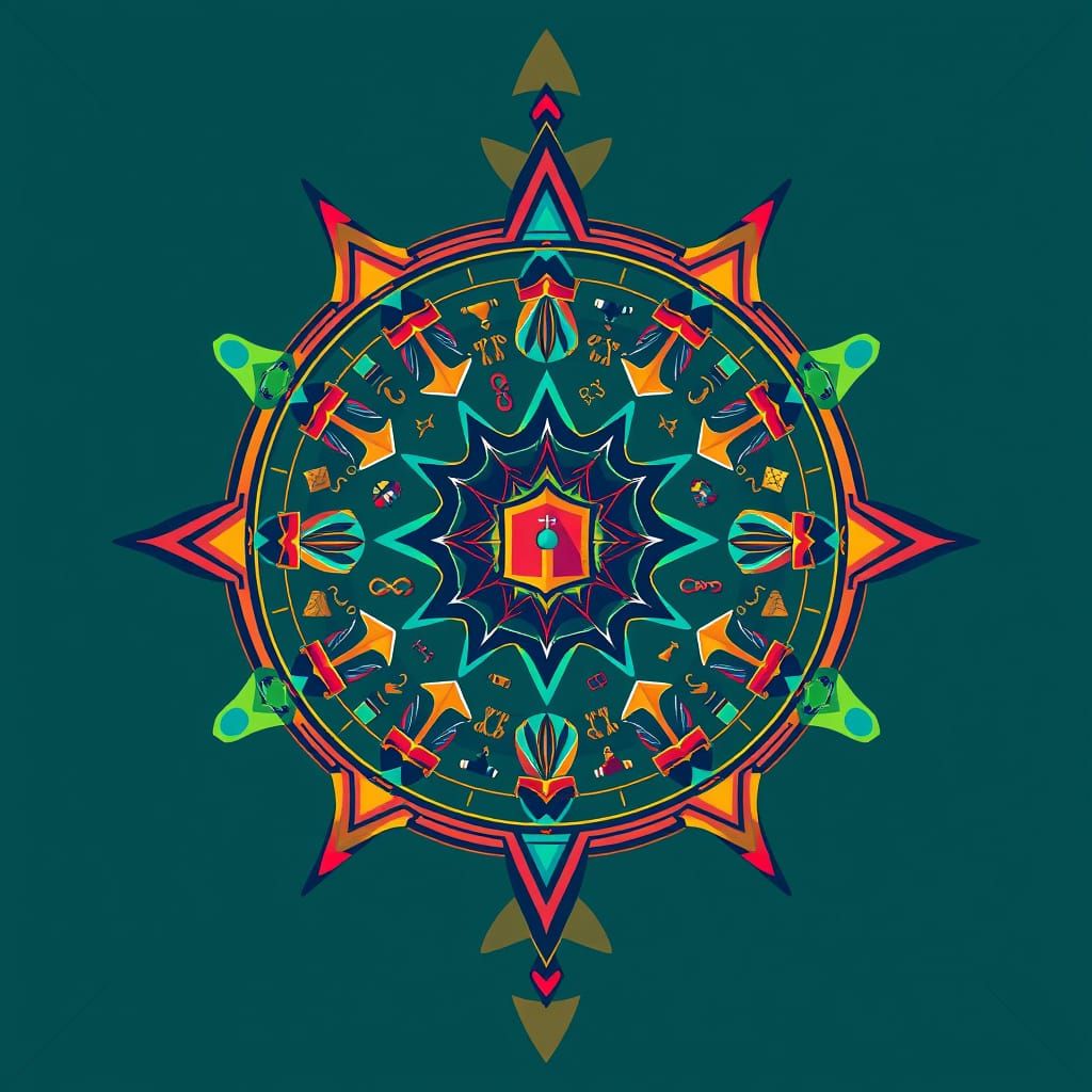 Vibrant Pop Art Depicting Archaeology in Bauhaus Style