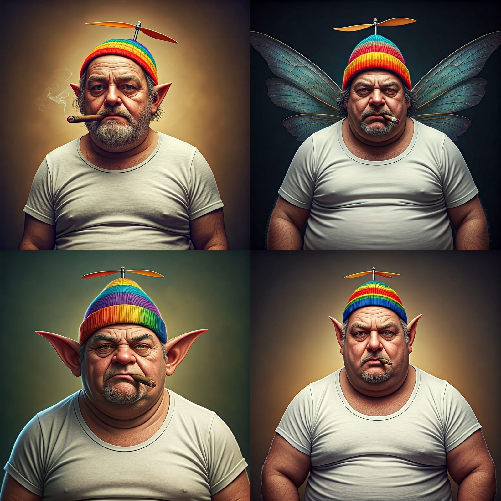 Obese Fairy with Cigar in Photorealistic 8k