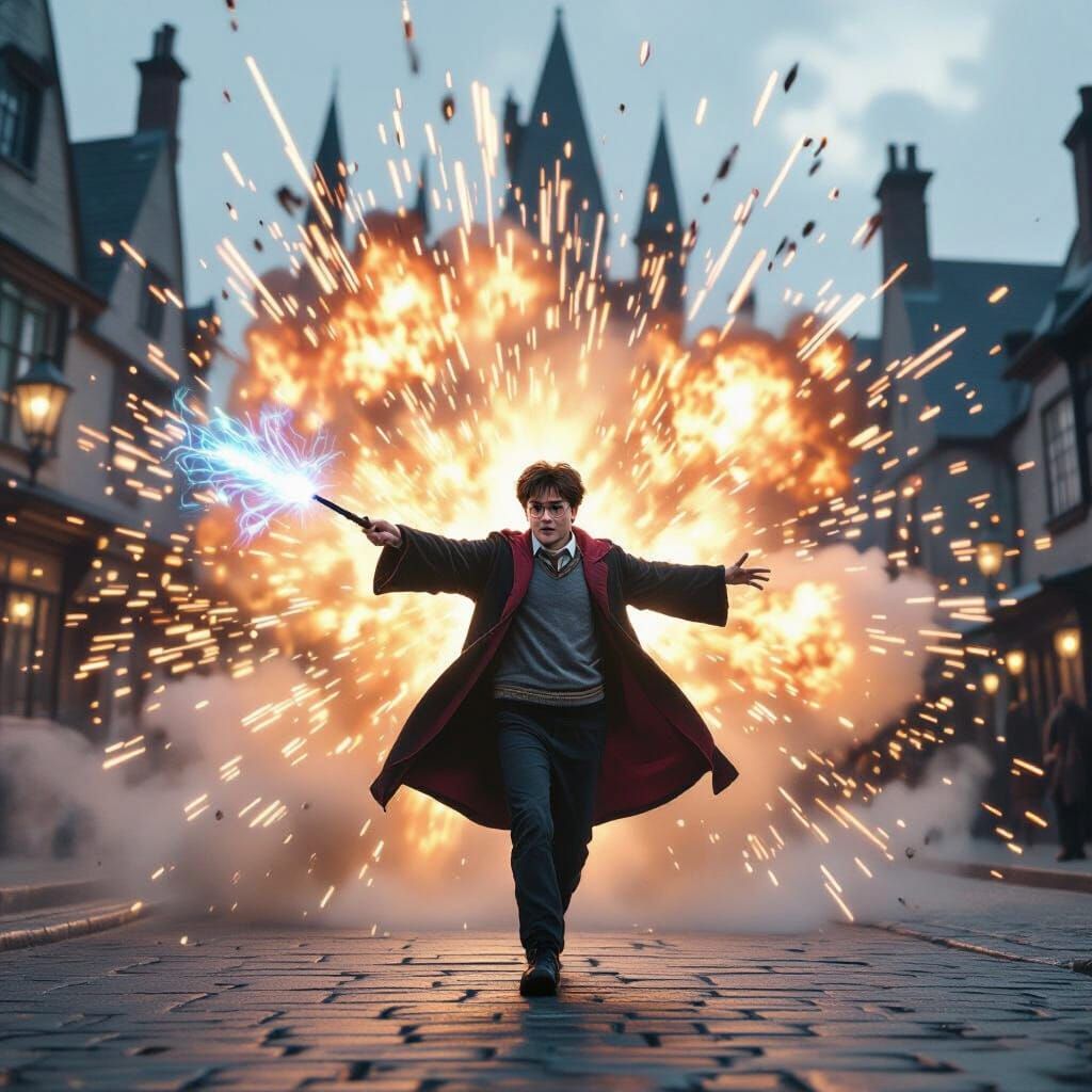 Mystical Harry Potter Explosion: Cinematic Film Still
