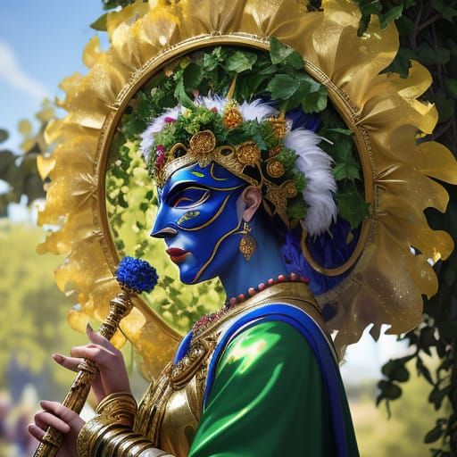 ecstatic energy of a Bacchus festival, where masked dancers ...