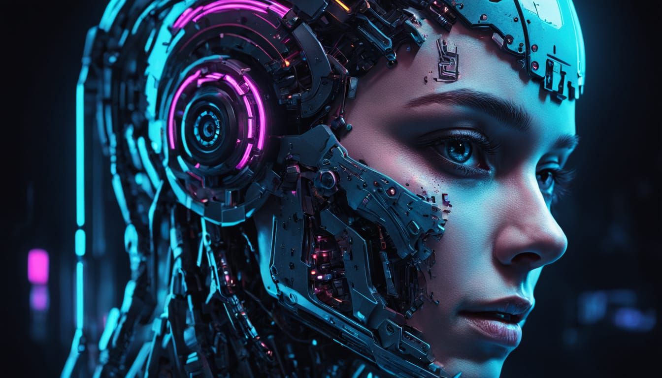 Cyberpunk Woman Reveals 8-Bit Cyborg Skull