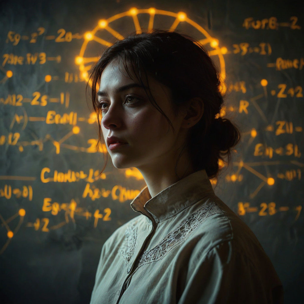 Girl Lost in Thought, Writing on a Moody Wall