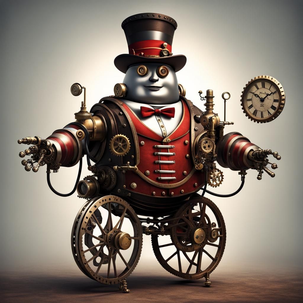 Steampunk Robot Ringmaster from the 1800s