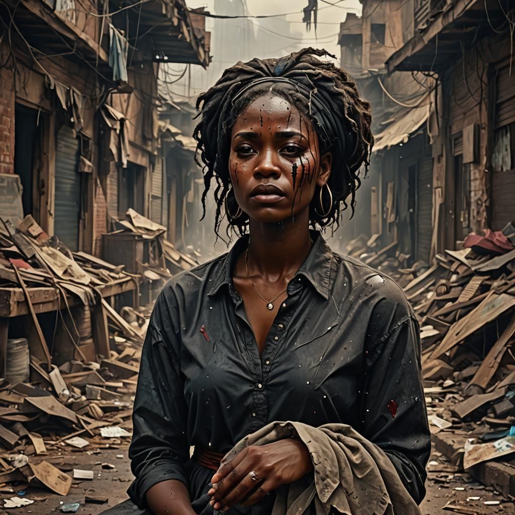 Melancholic Portrait of a Woman in Deep Despair