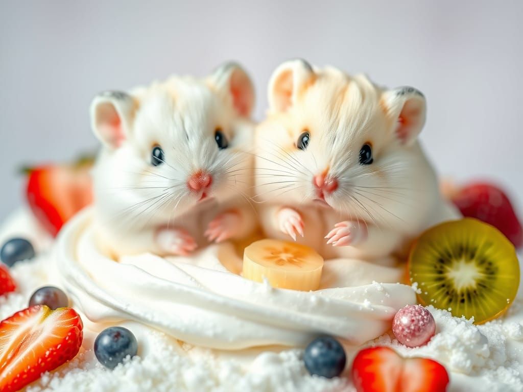 Vibrant Whimsical Hamsters in a Fantasy Candyland