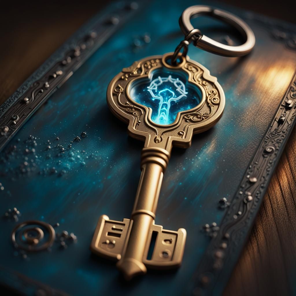 Bioluminescent Asgard Key Frozen in Ice