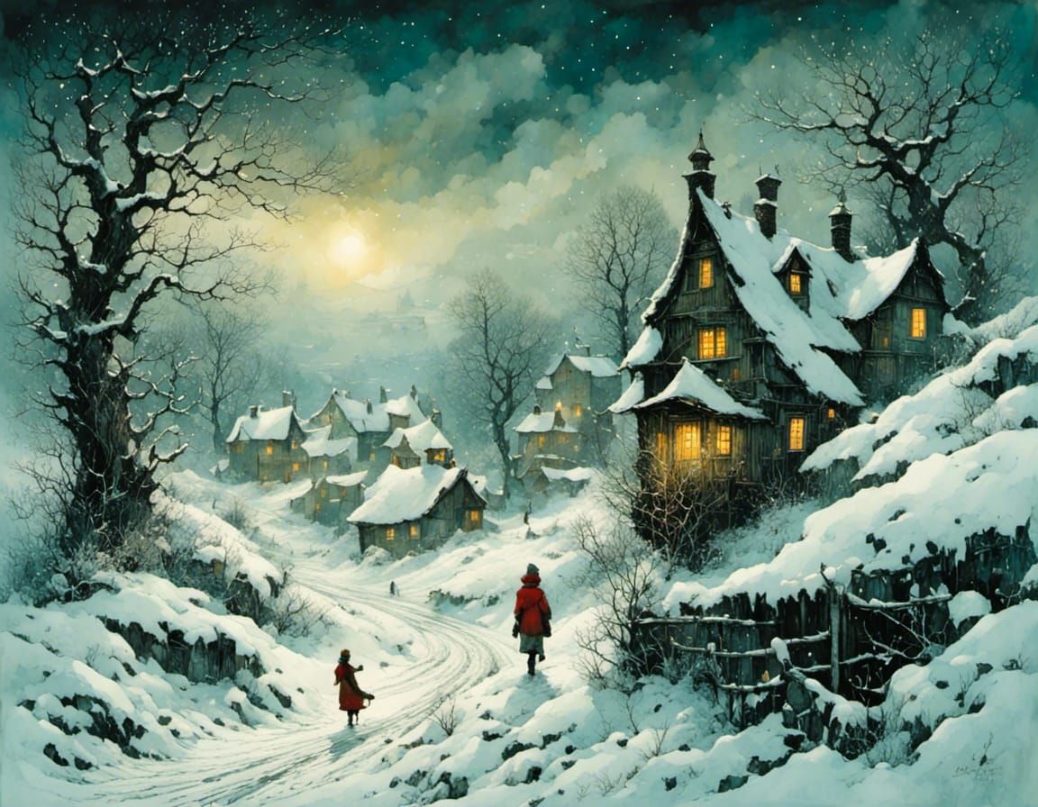 Intricate Winter Storm Art