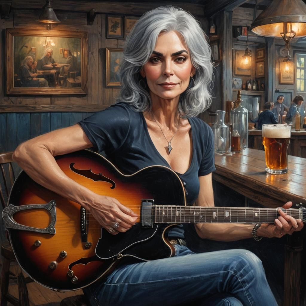 Emmylou Harris Storybook Illustration in Tavern