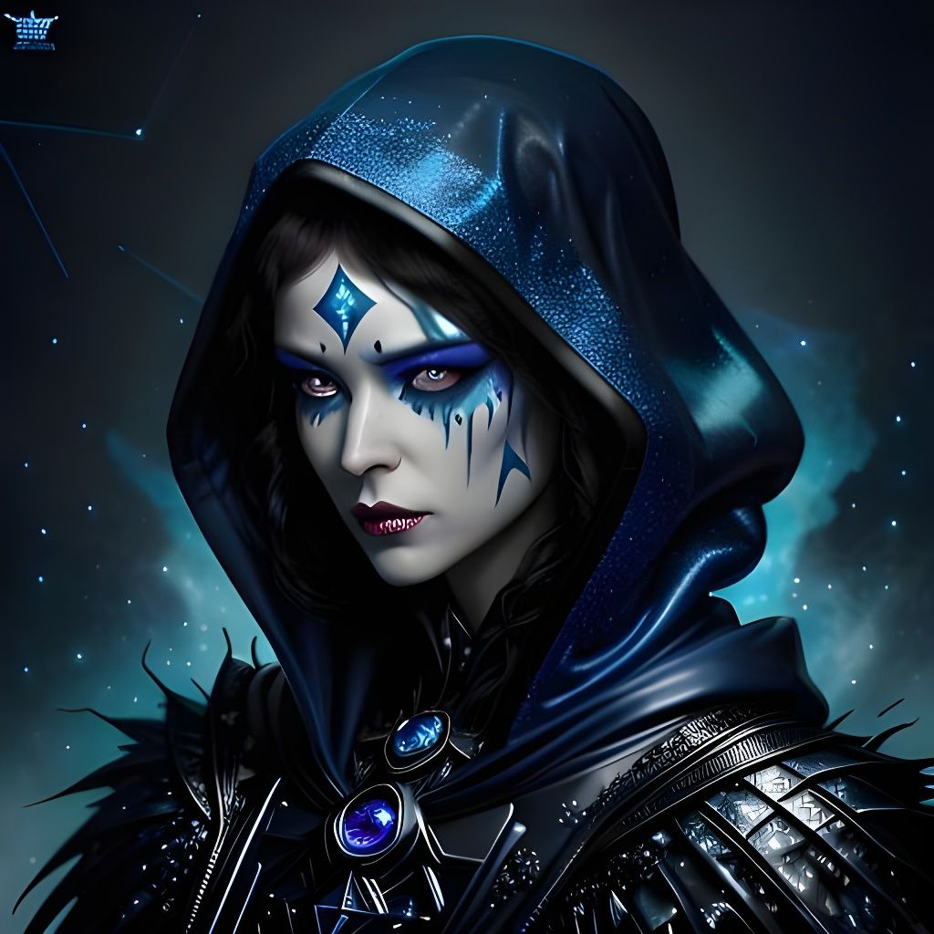 Pop Art Alien Strolling Catwalk in Dark Fantasy