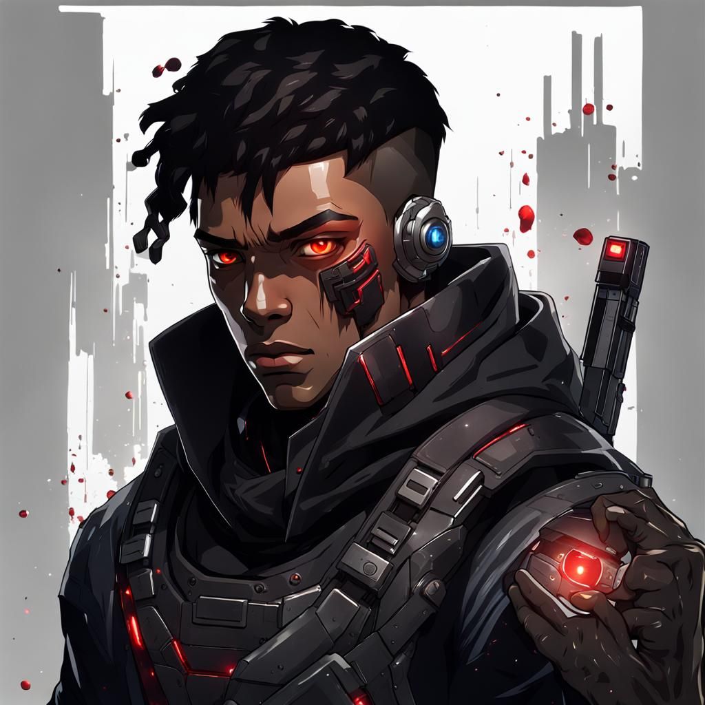 Cyborg Assassin: A Realistic Portrait of a Cybernetic Mercen...