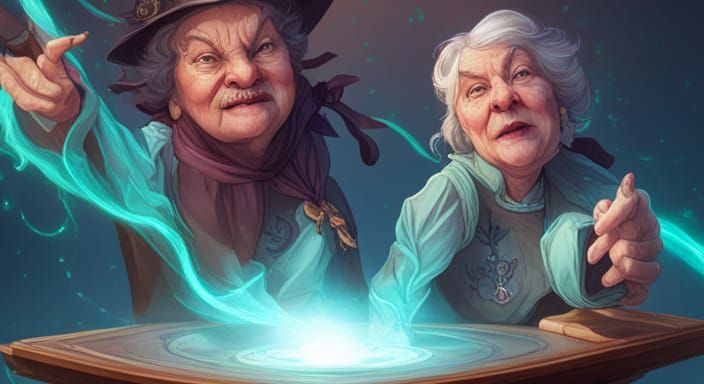 Nanny Ogg's Energetic Performance: Detailed Portrait