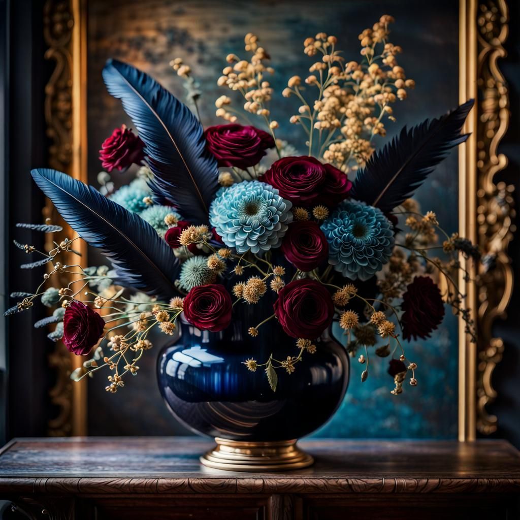 Baroque dried flower arrangement