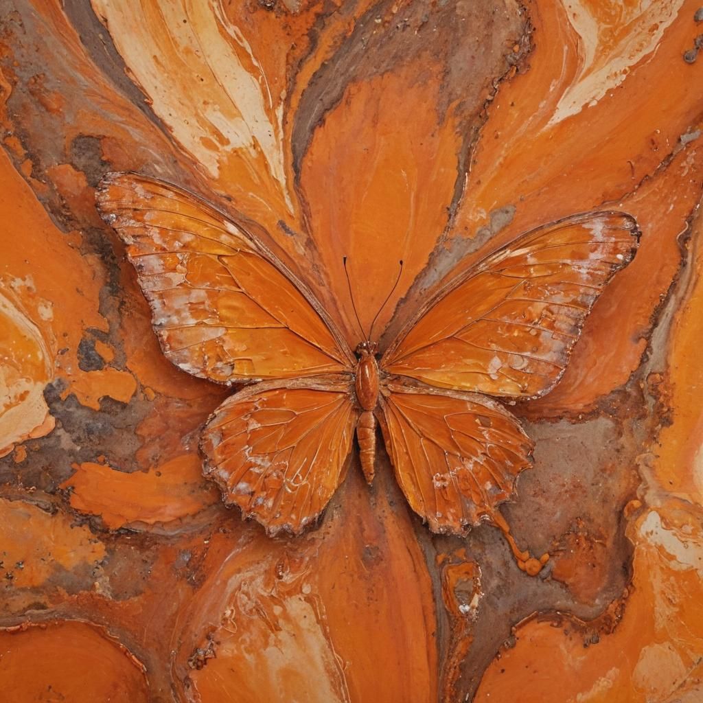 Vibrant Orange Expressionist Art in Macro Photography