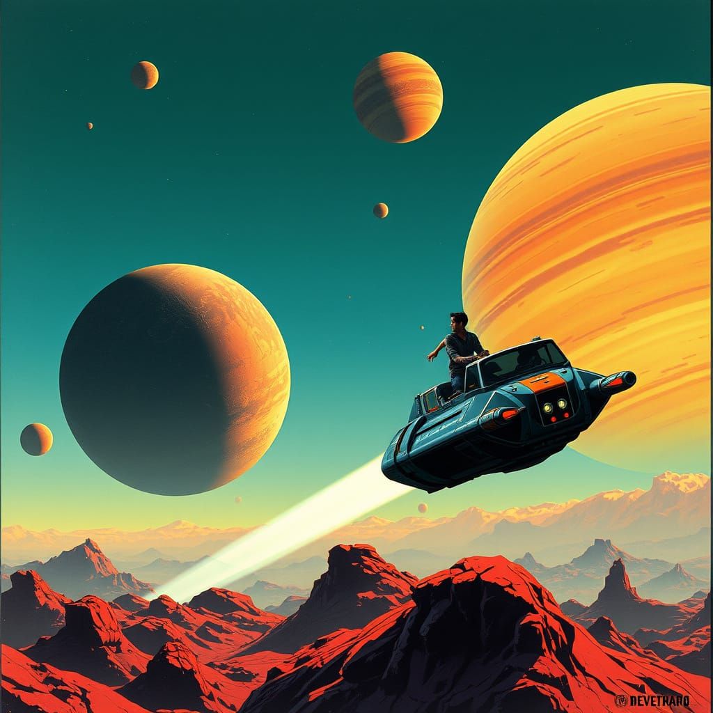 Valerian's Spaceship Journey Through Vibrant Planets