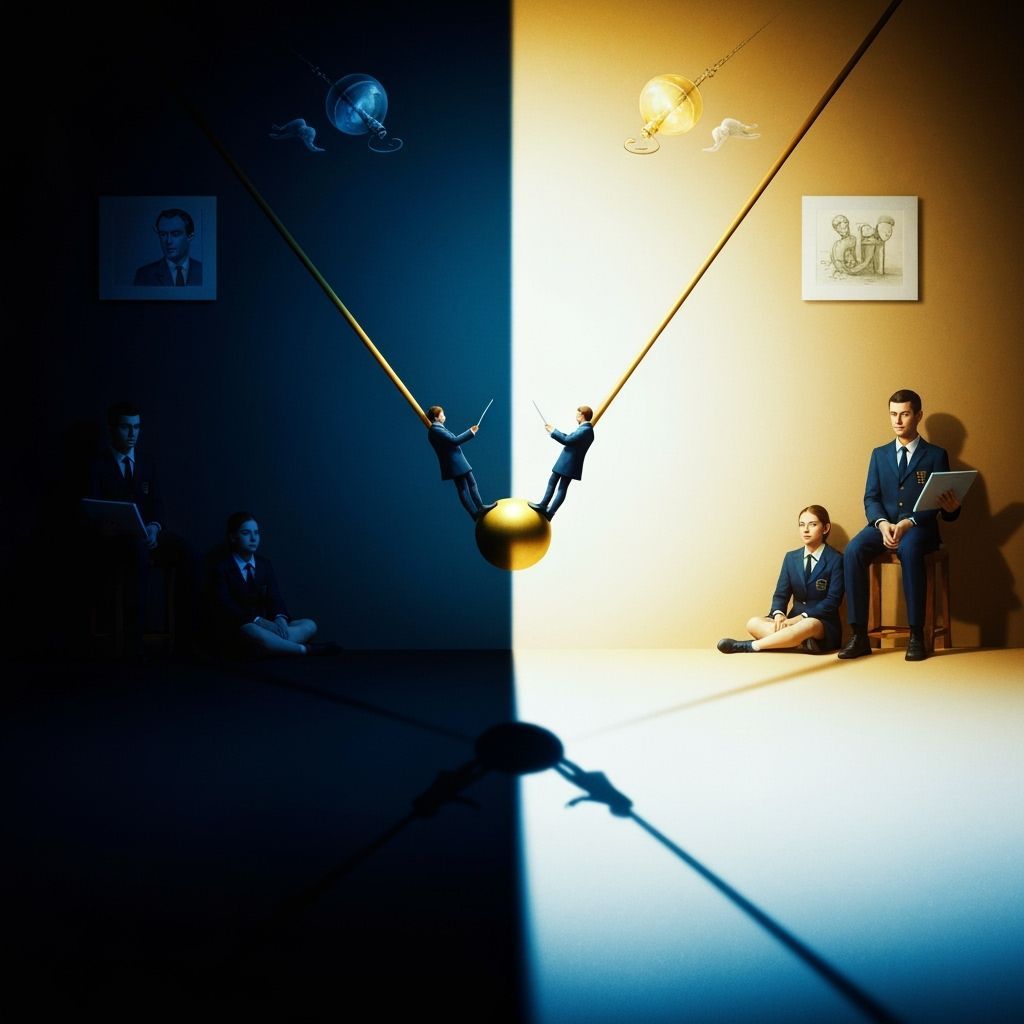 Surreal Pendulum of Existence: Light, Dark, and Observers