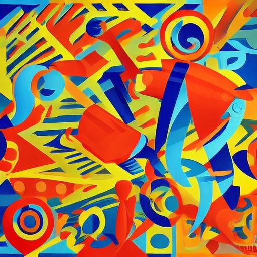 Dolphin Seafood Bag in Russian Constructivist Style