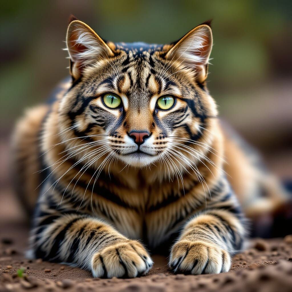 Hybrid Cat-Bear Animal Generated by AI