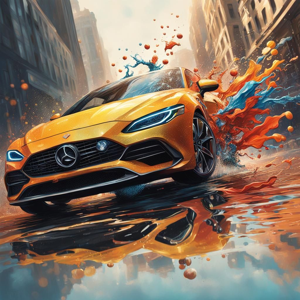 Hyperrealistic Portrait with Colorful Splash Art Background