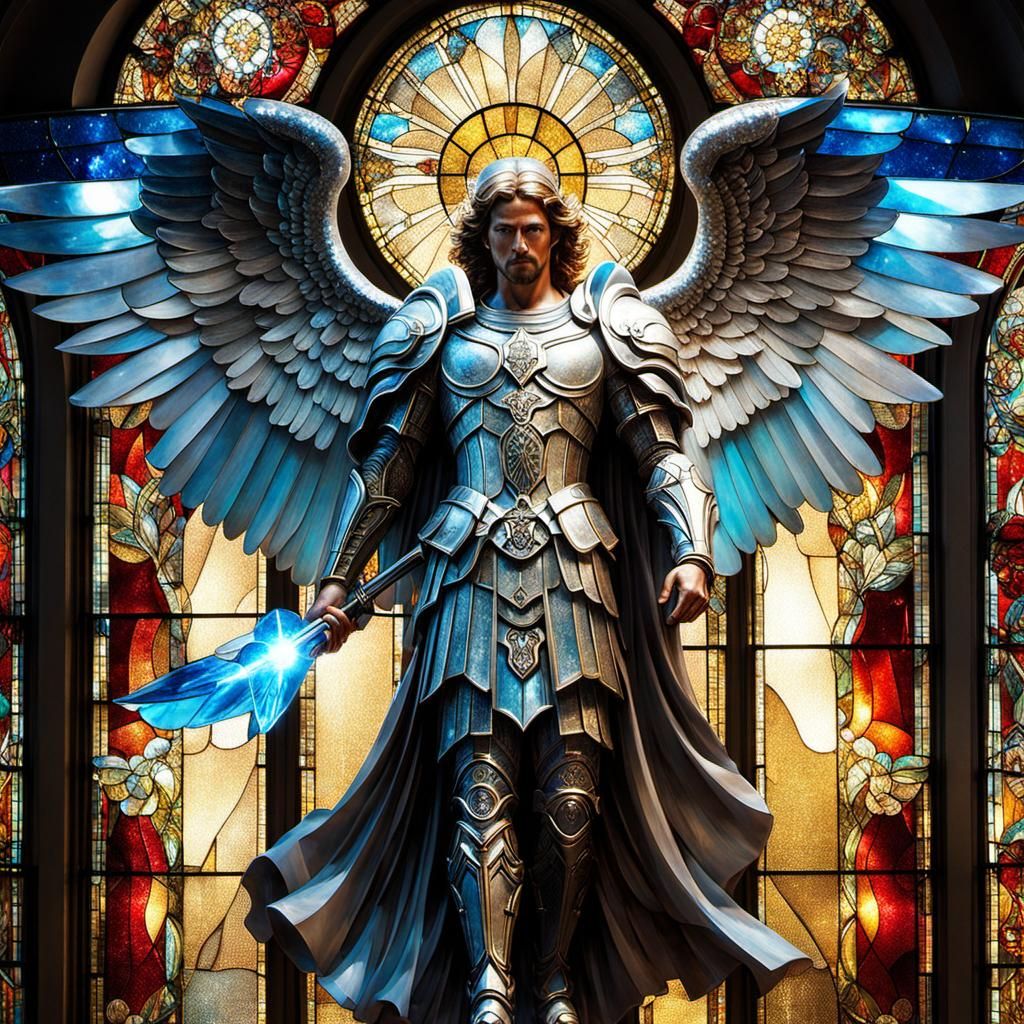 Archangel Michael Crystal Figure in 3D
