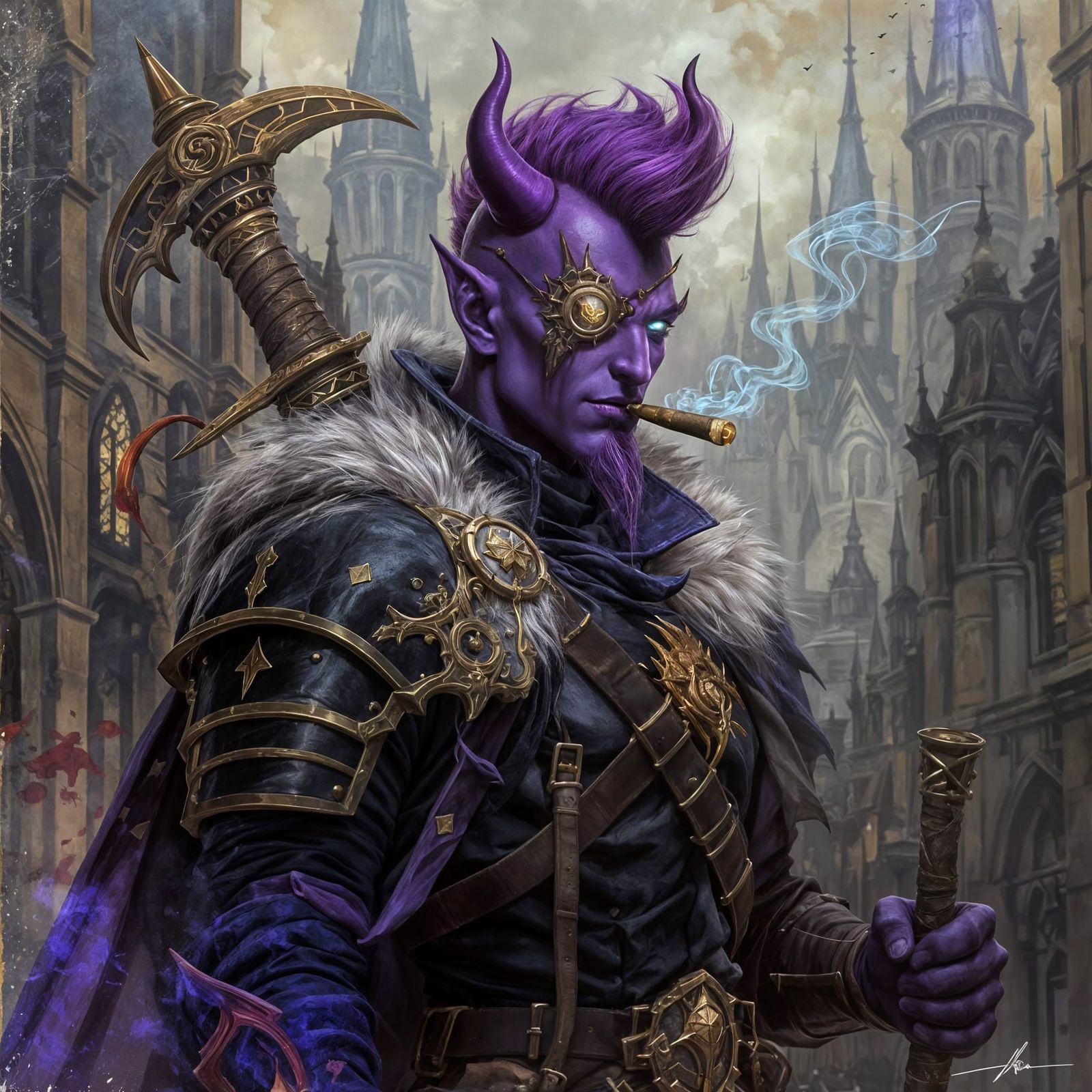 Humorous Image with Small Devil Horns