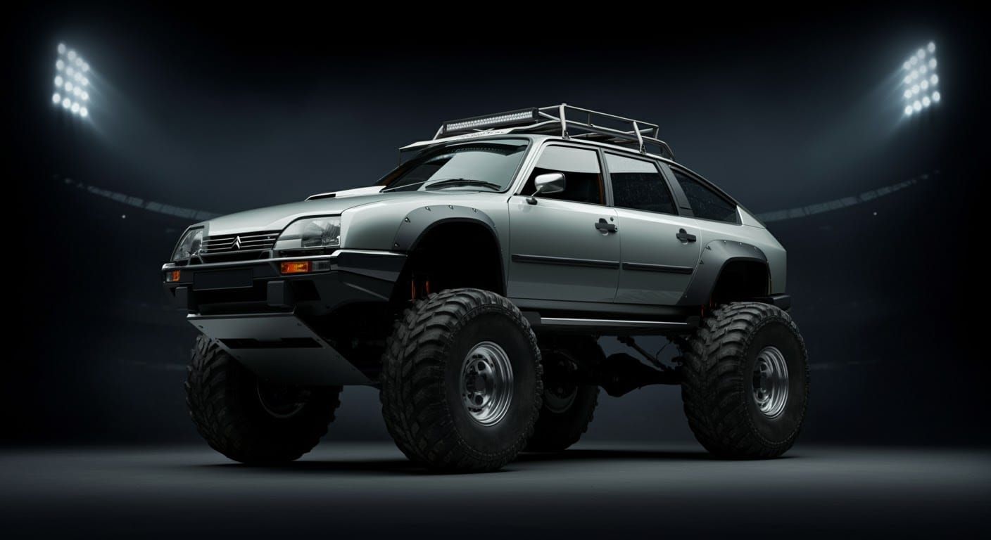 Citroen CX 4X4 Monster Truck in Retro-Futuristic Style