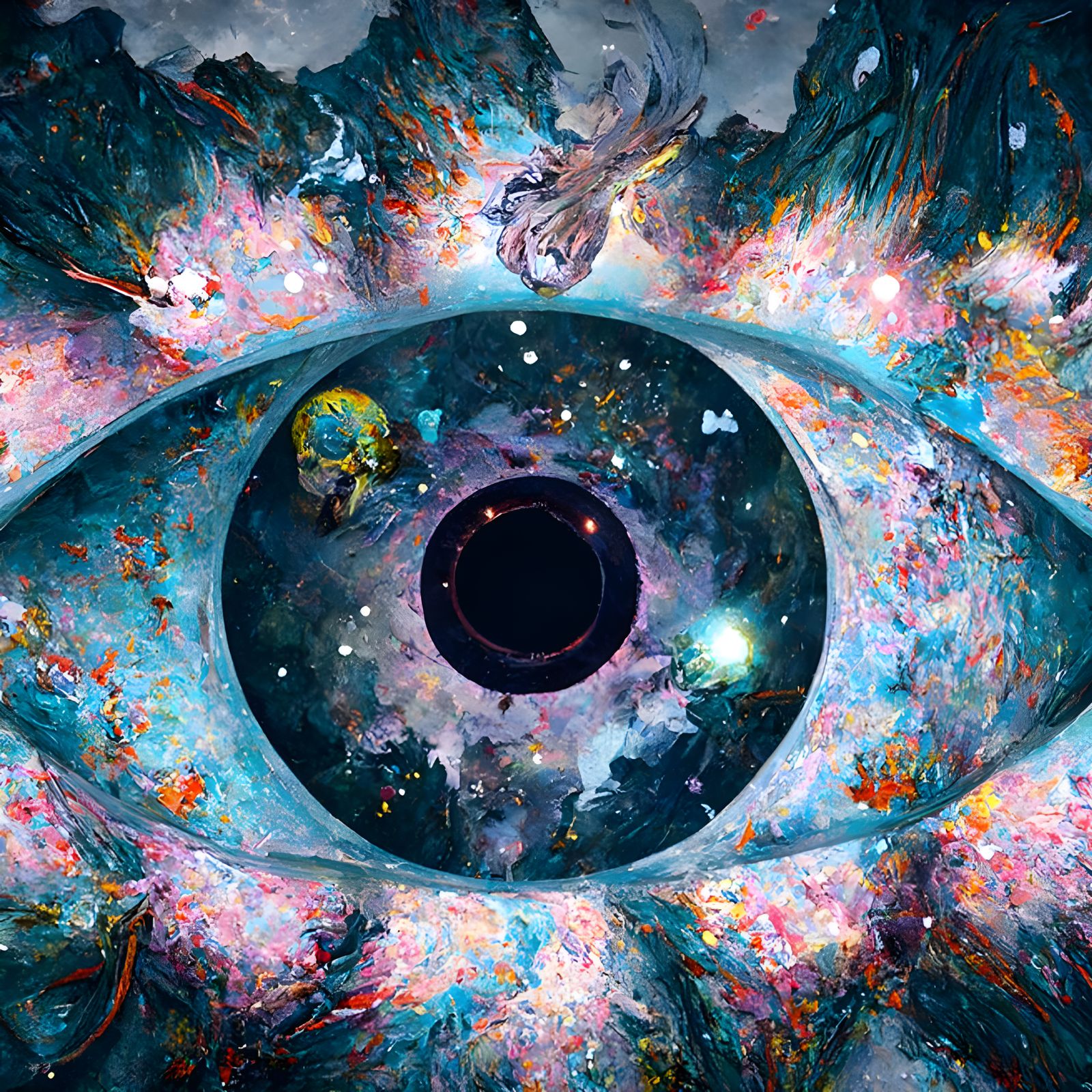 Celestial Eye: A Cosmic Kaleidoscope, Digital Illustration