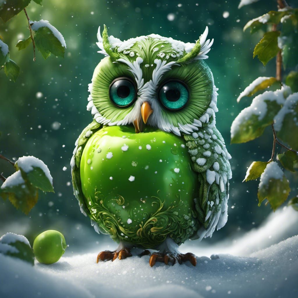 Green Apple Owl 🦉🍏