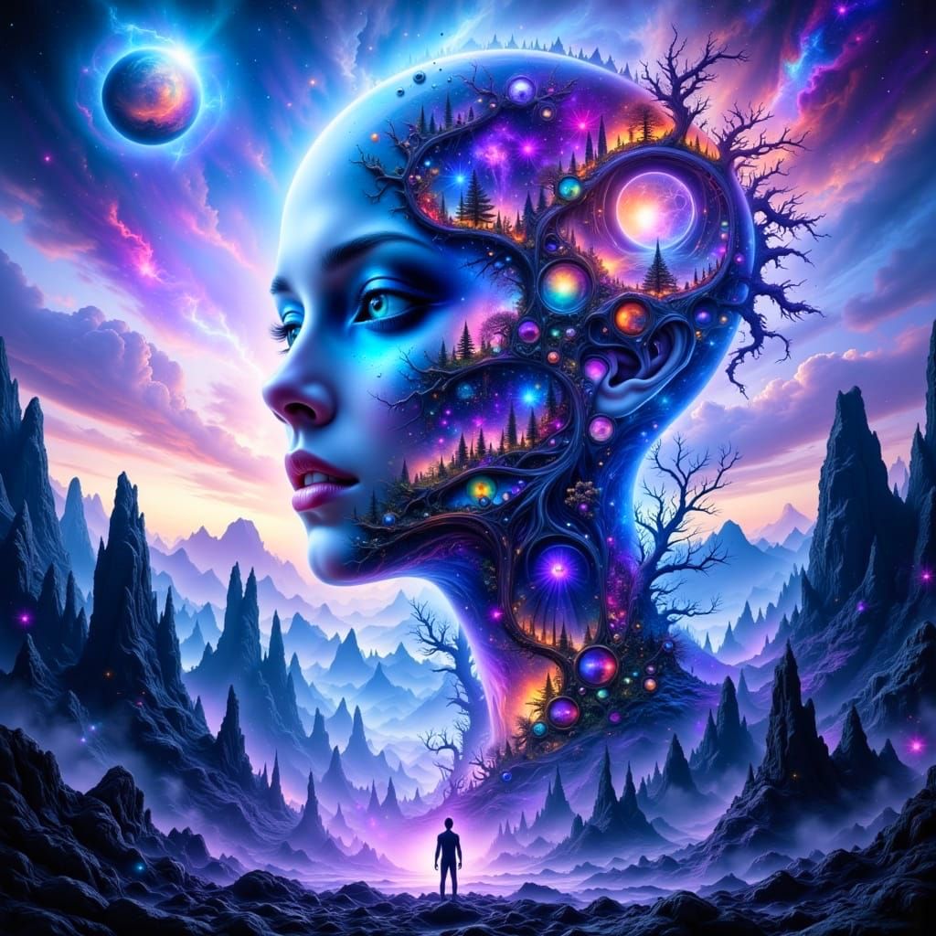 Ethereal Alien Landscape in Surreal Hyperkraximalismus Style