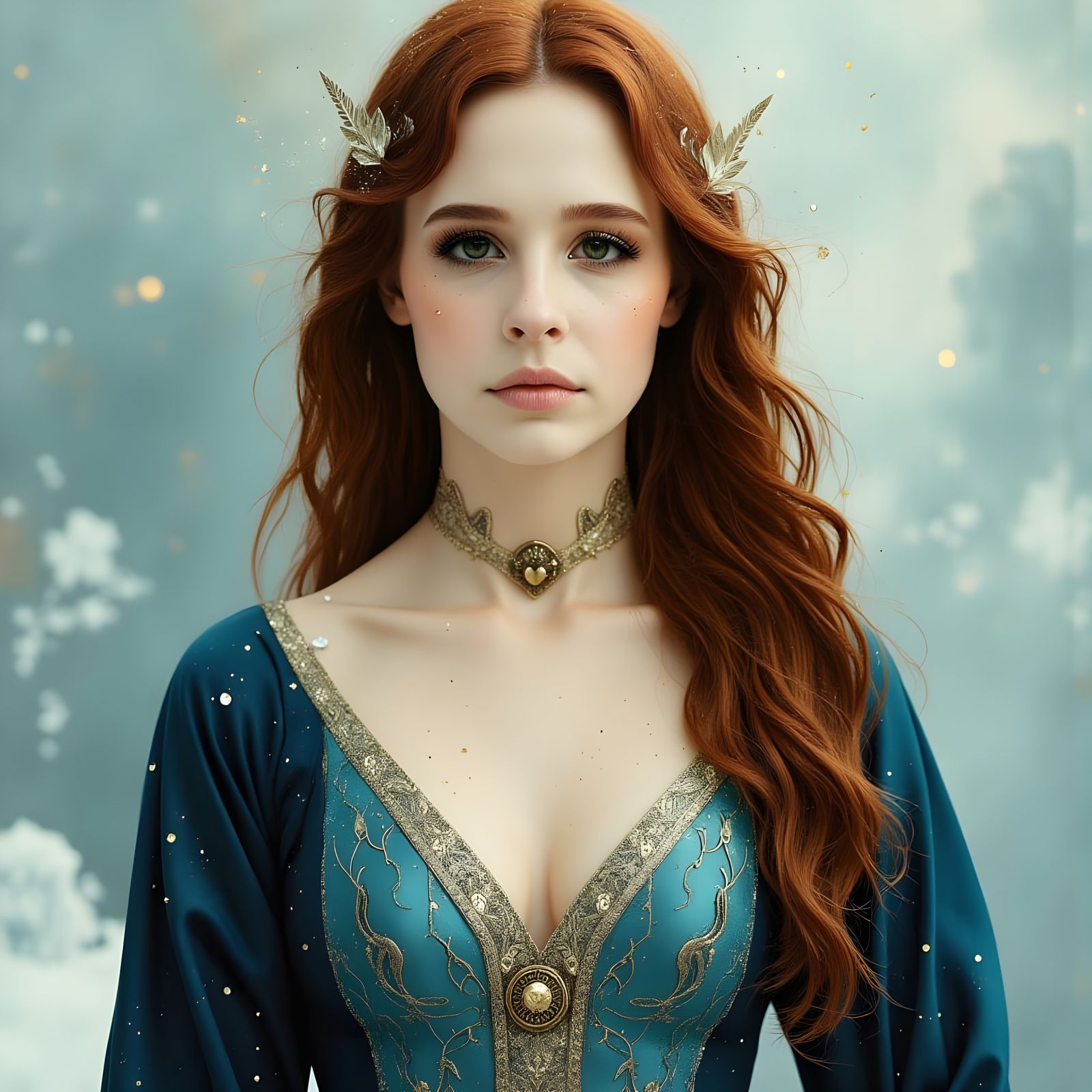 Regal Fantasy Portrait in Divine Oil Style