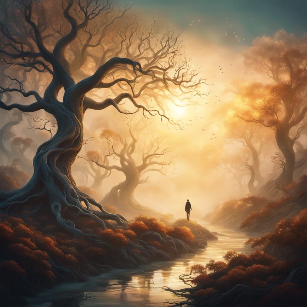 Mystical Souls in Surreal Dreamscape