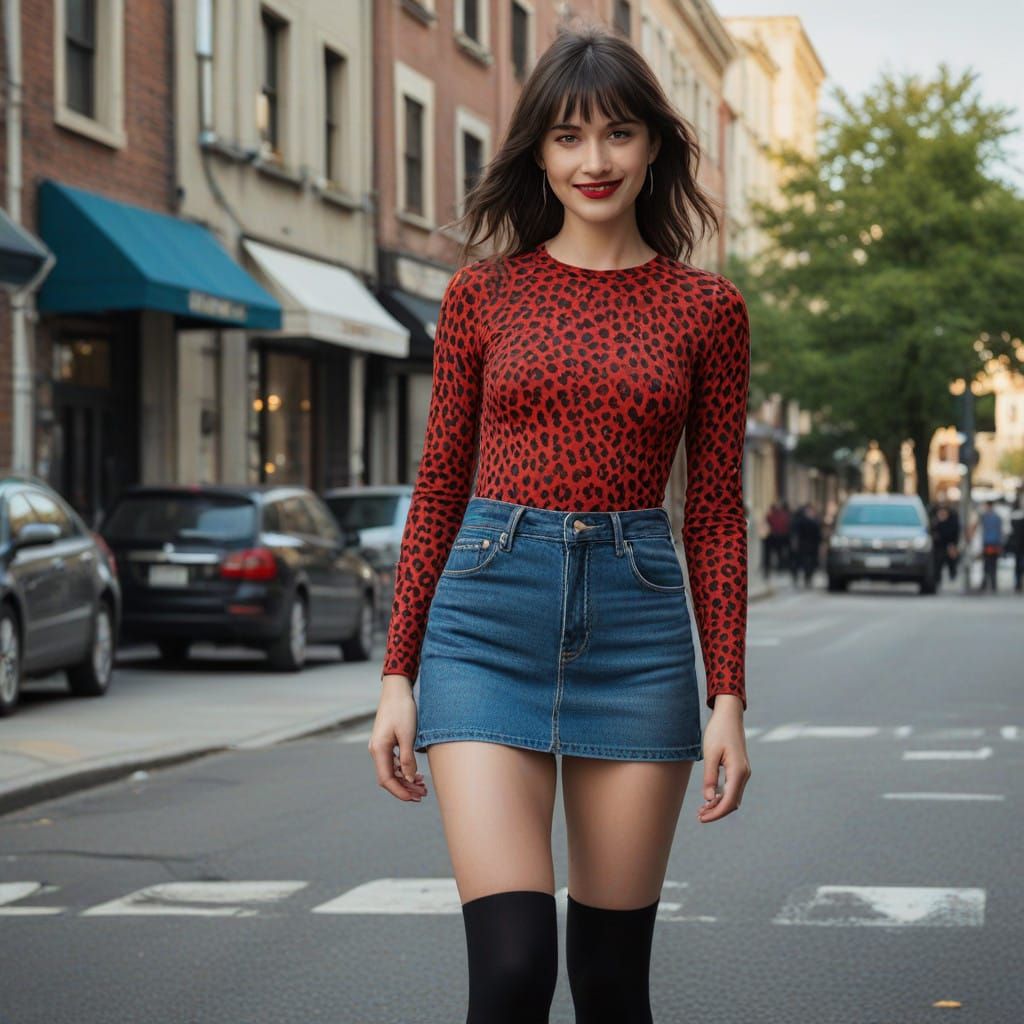 Cinematic Beauty: 15-Year-Old Girl Radiates Confidence on a....