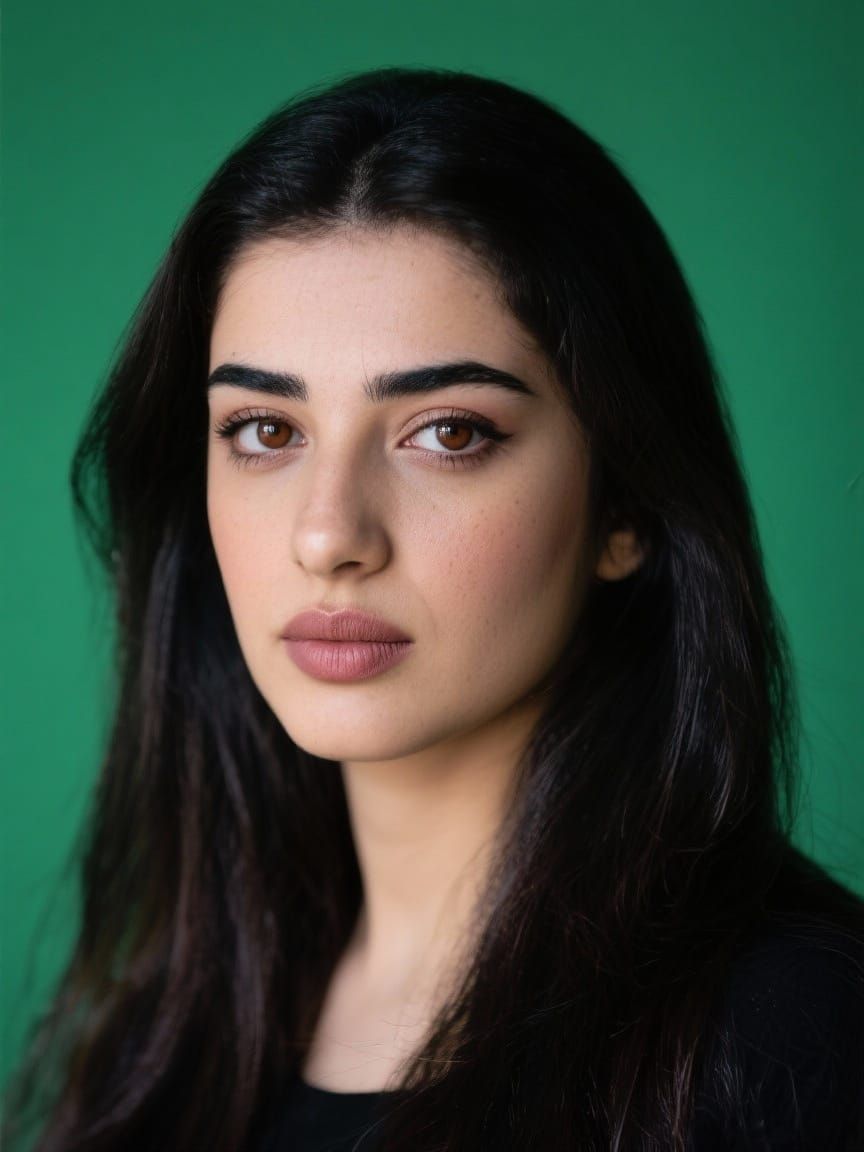 Studio Portrait of a Young Woman in Realist Style