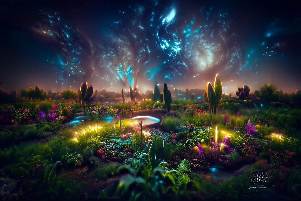 Galactic Garden in Science Fiction Style