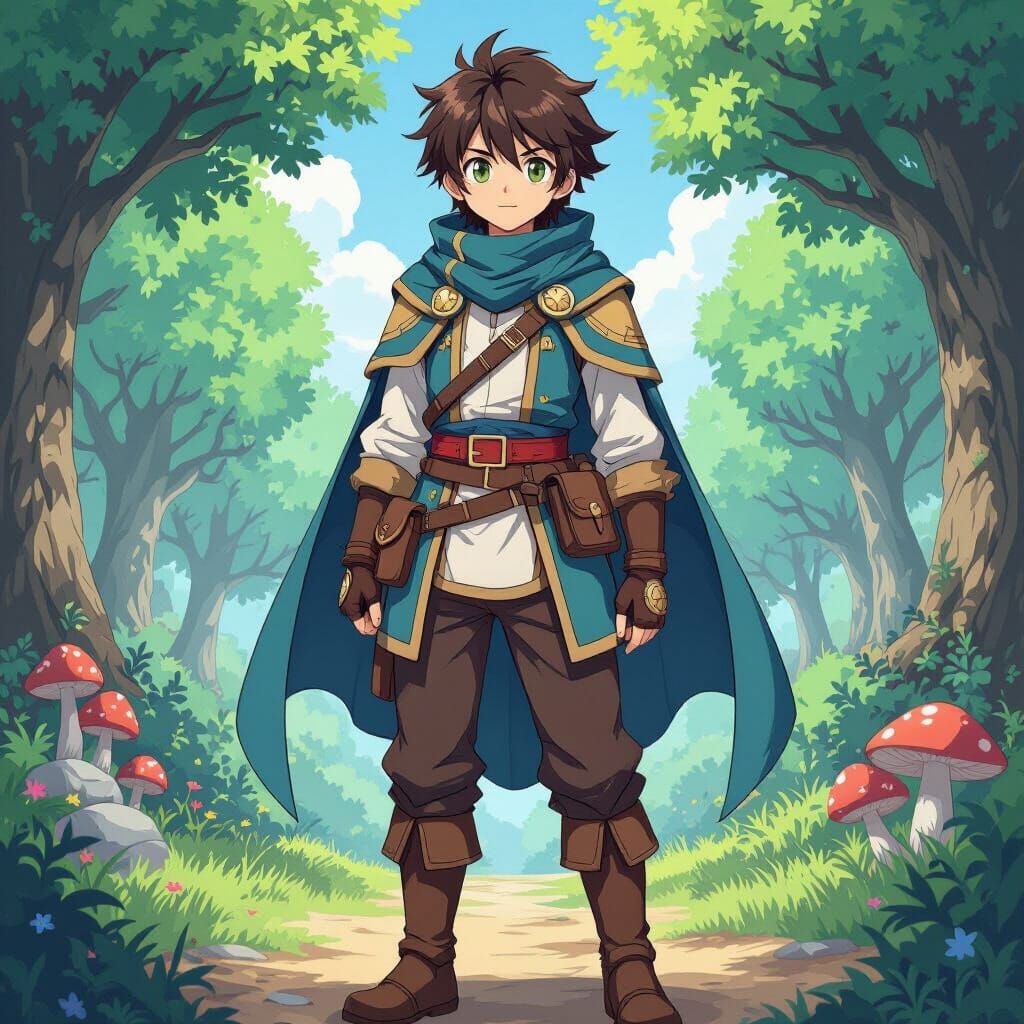 Young Adventurer in Kodokawa Light Novel Anime Style