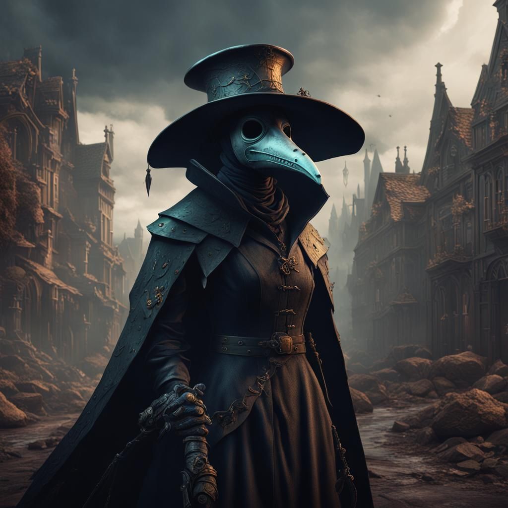 Detailed Female Plague Doctor Concept Art