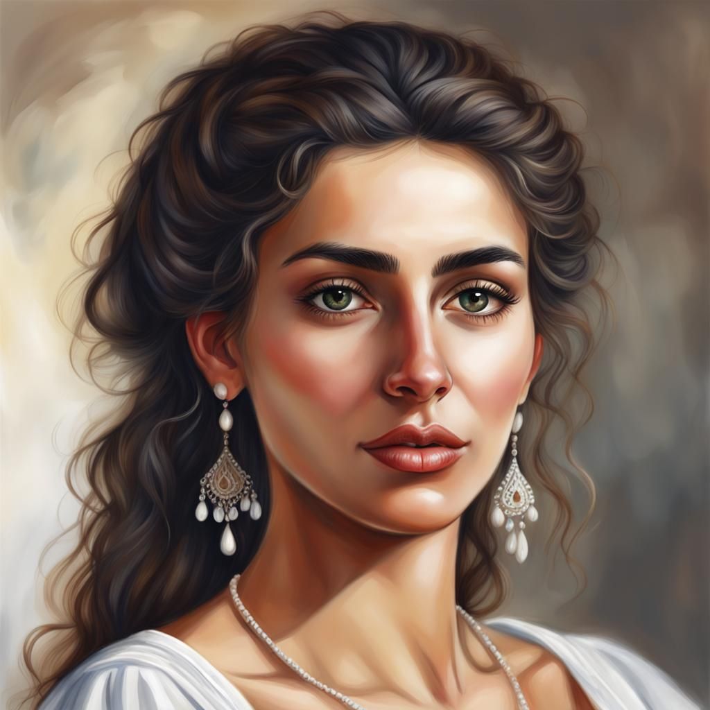 Realistic Portrait of a Beautiful Cypriot Woman
