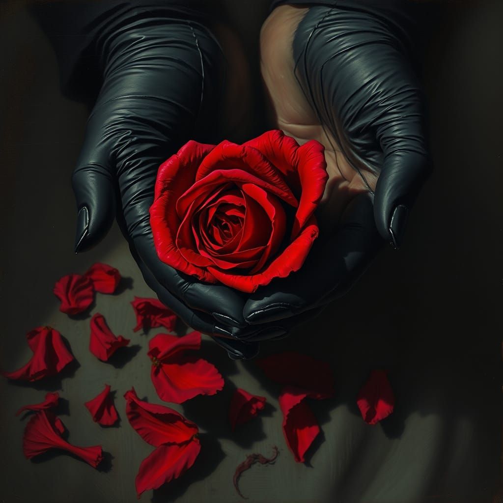 Emotive Goth Heartbreak in Tattered Gloves