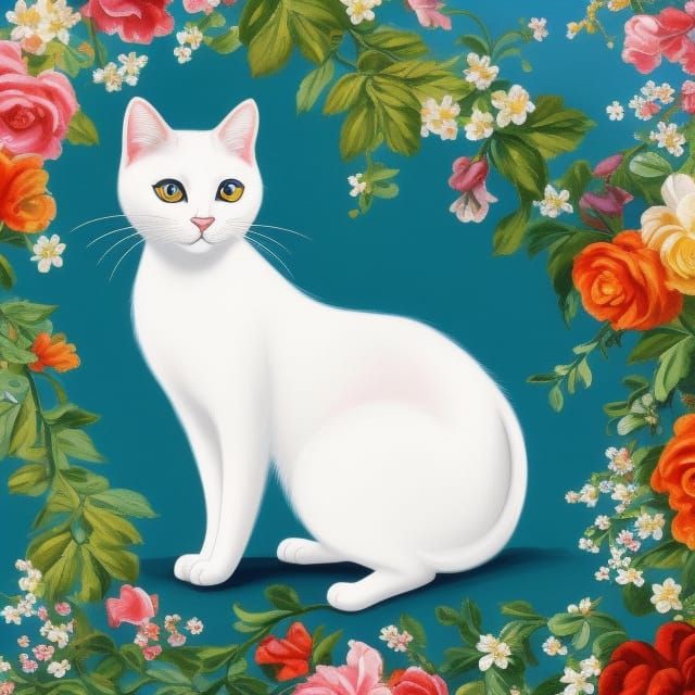 Duchess: Aristocats-Style Gouache Painting
