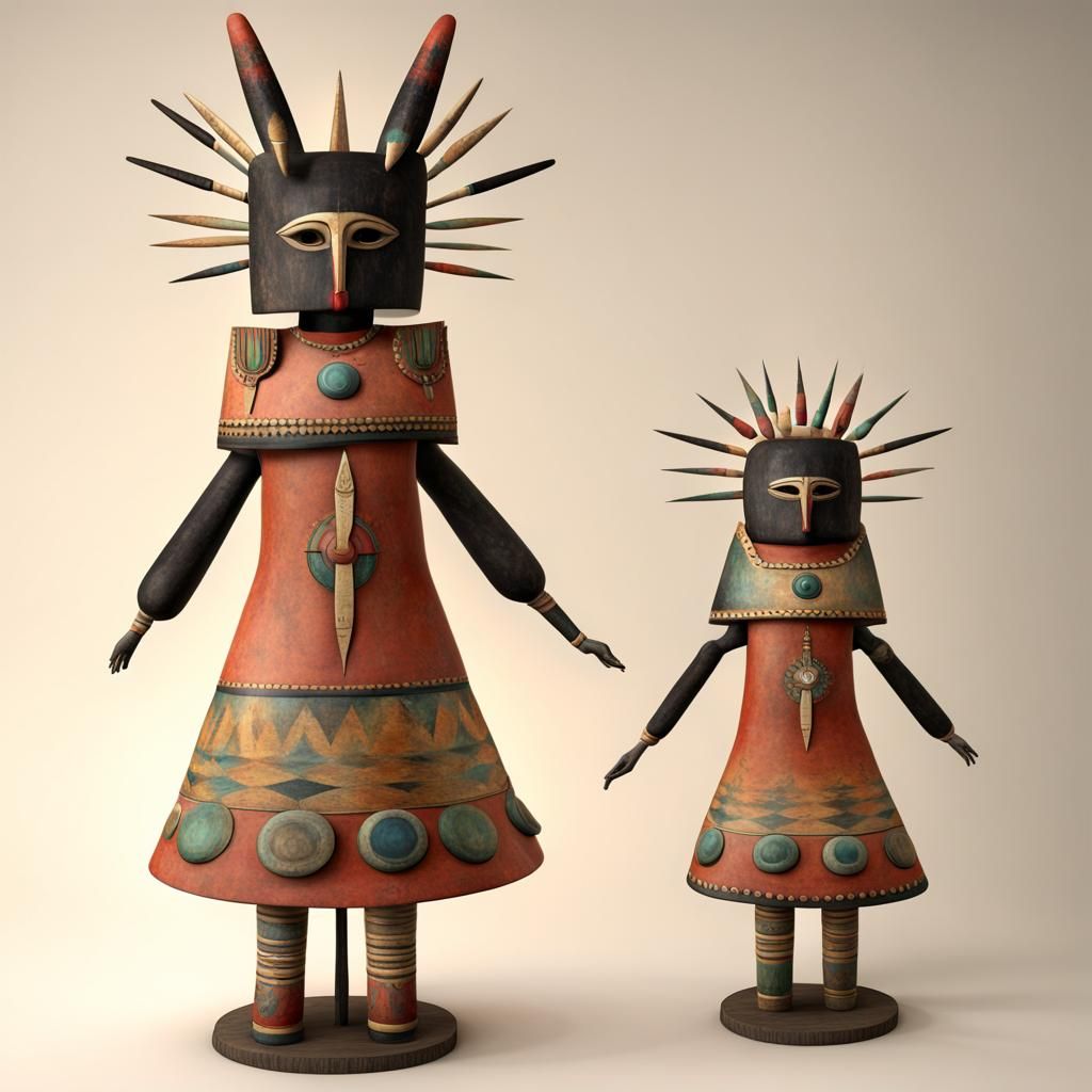 Surreal Kachina Doll in Style of Surrealism