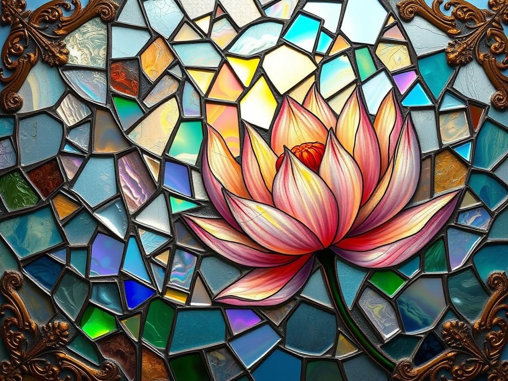 Iridescent Stained Glass in Impressionist Style