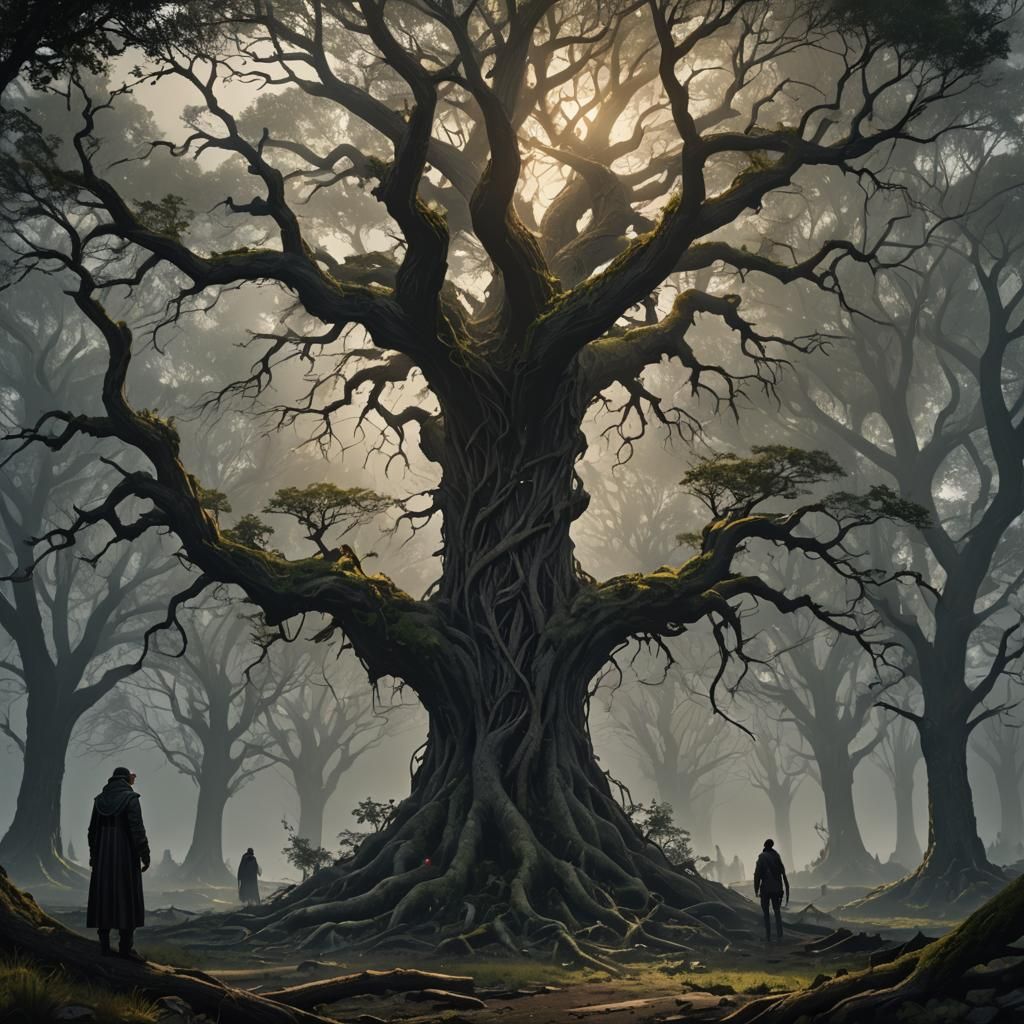 Ethereal Forest of Loneliness in Dark Fantasy Style