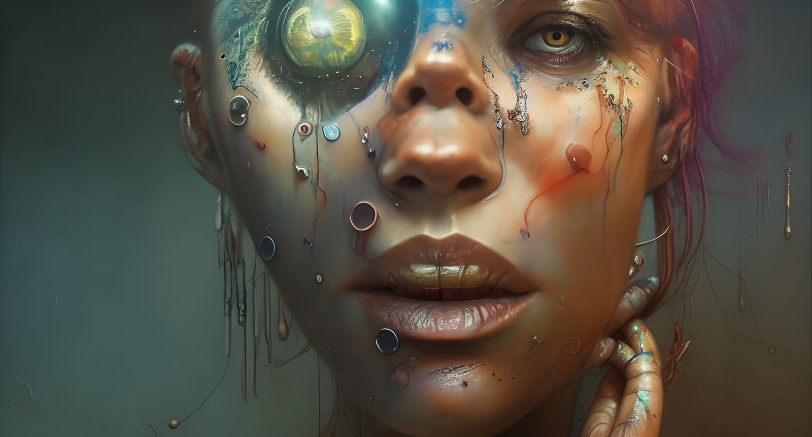 Glowing Tattoos: Photorealistic Magic Realism Portrait