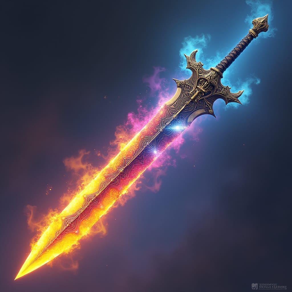 Color-Shifting Greatsword with Futuristic Design