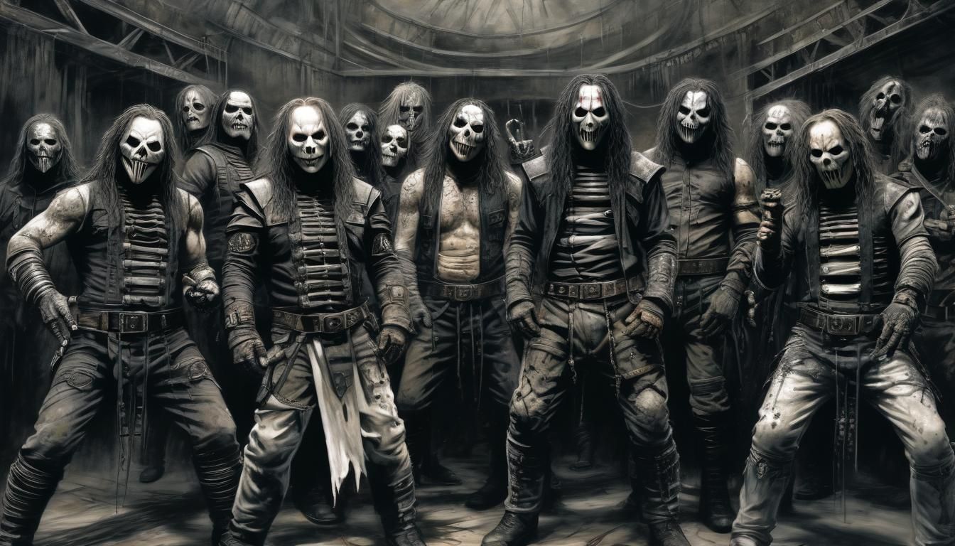 Slipknot on Stage: Comic Book Illustration