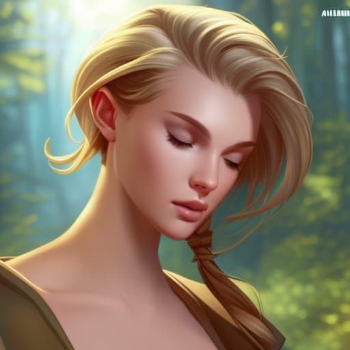 Sleeping Beauty: Hyperdetailed Portrait in Forest Setting