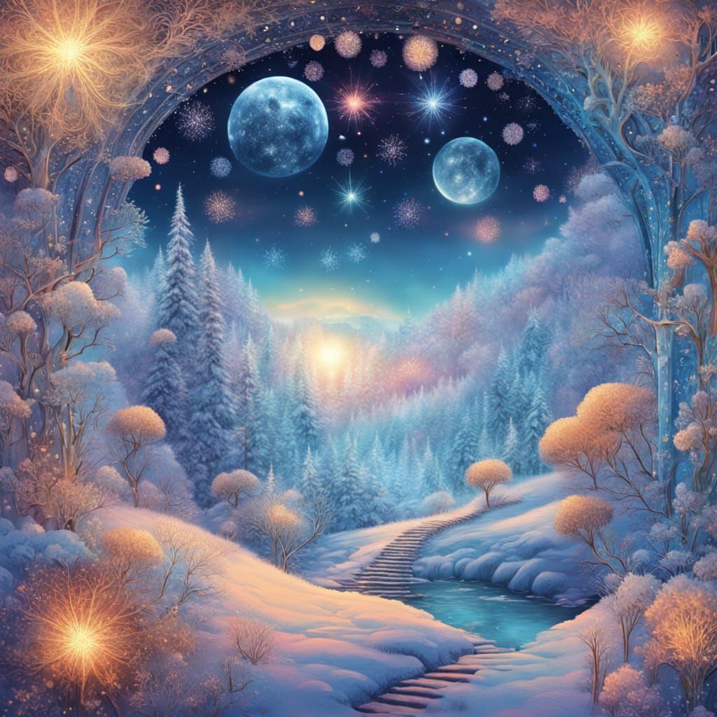 Cosmic Winter Garden Train at Dawn