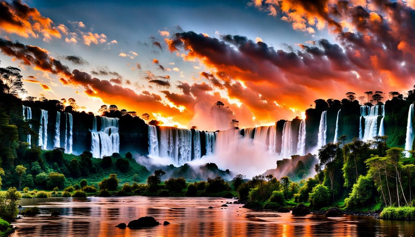 Iguazu Park Sunrise in Black and White