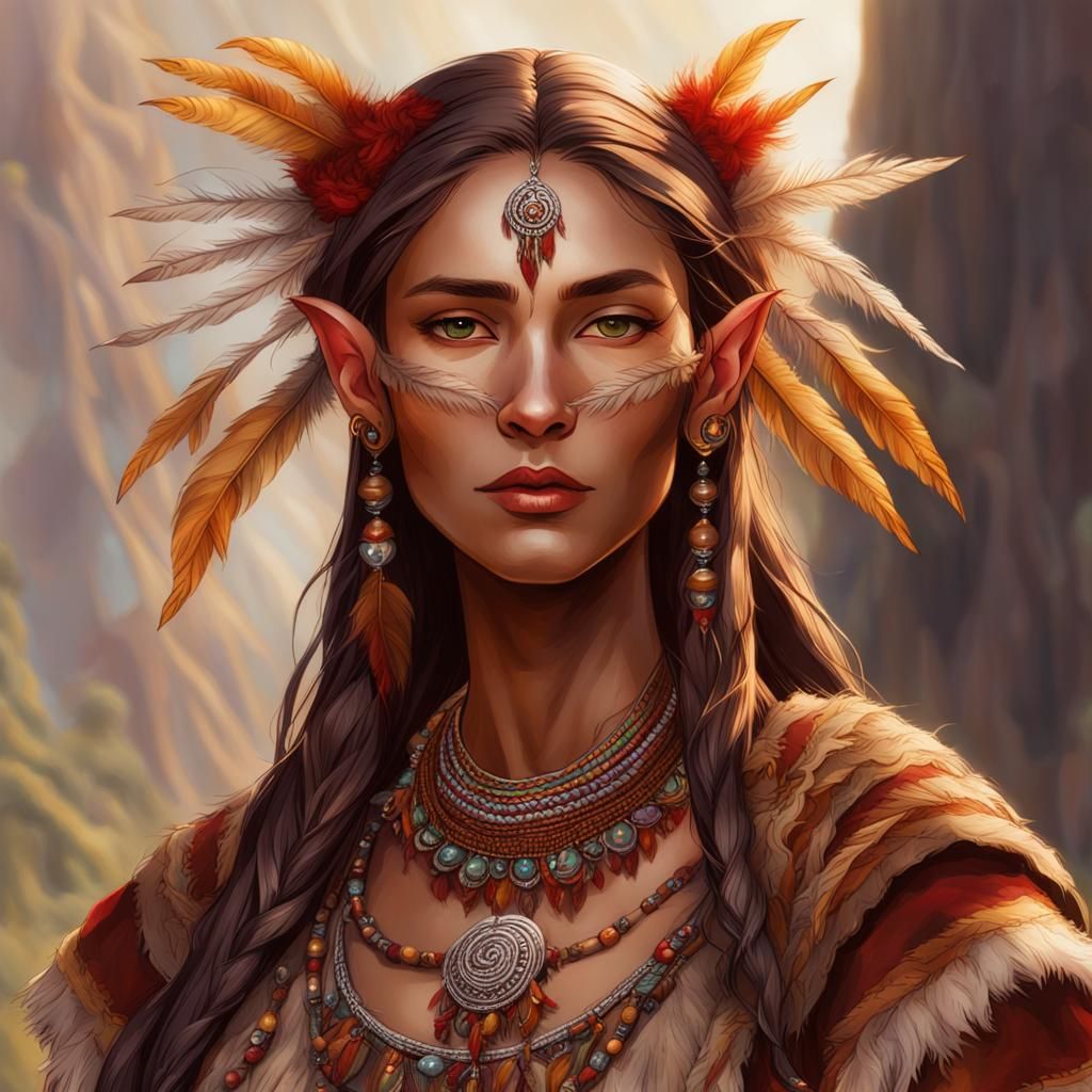 Elven Woman in Sabino Canyon at Night