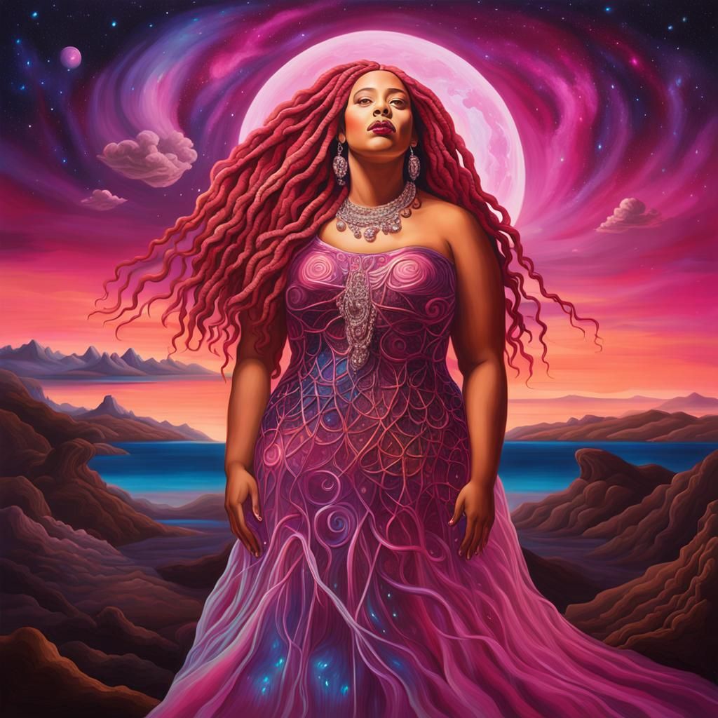 Surreal Glass Dress Portrait in Dali Style